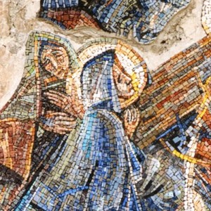 Salita al Calvario, 1998, mosaico, Nevegal (BL), Santuario Maria Immacolata.